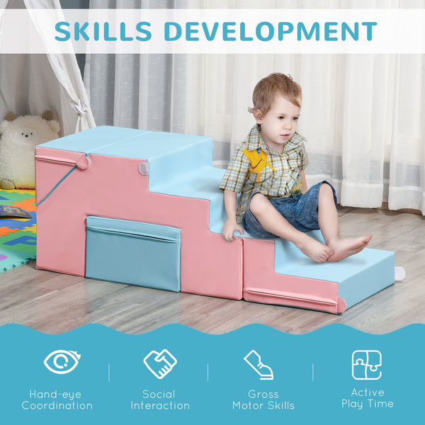 Ensemble de jeu 2 pièces en mousse pour enfants, bleu/rose