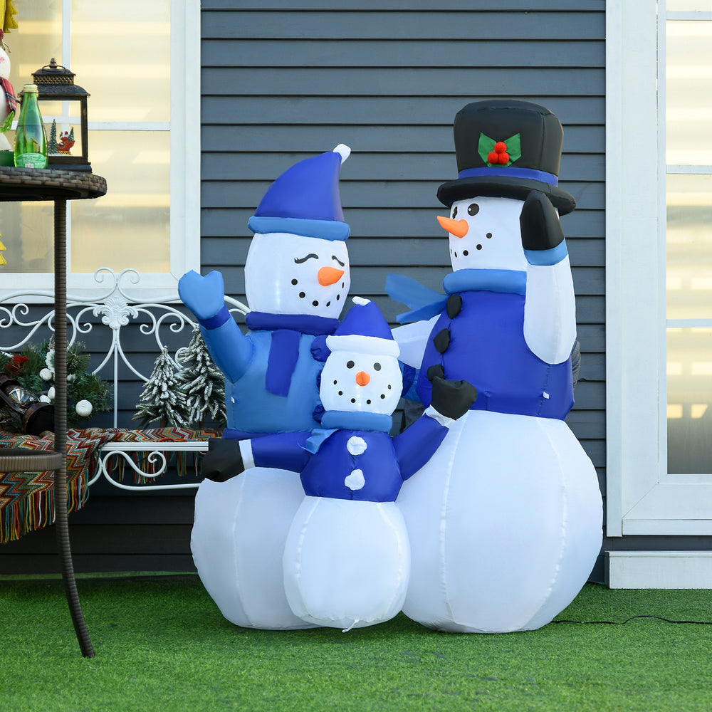 Trio de bonhomme de neige gonflable de 1,2 m de haut