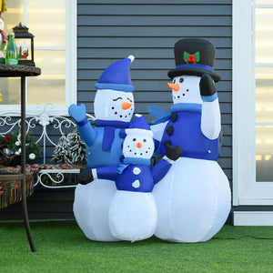 Trio de bonhomme de neige gonflable de 1,2 m de haut