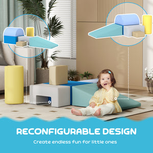 Aire de jeux souple 6 pièces pour enfants, jaune/vert