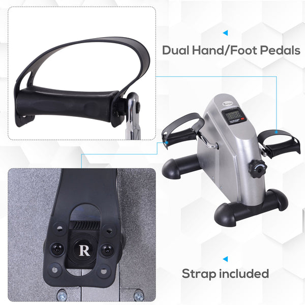 Mini Portable Foot Pedal with LCD Display, Silver