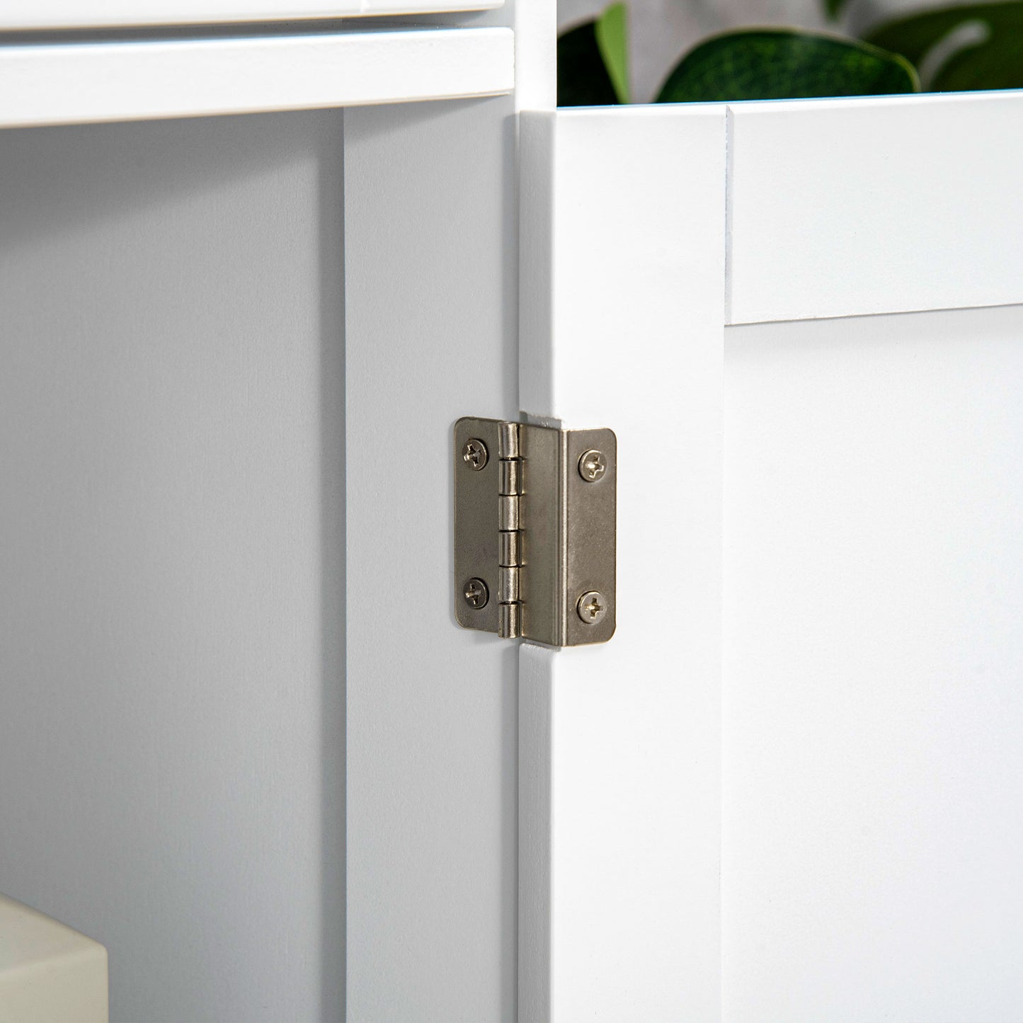 Meuble de salle de bain avec 2 tiroirs, étagère réglable, blanc