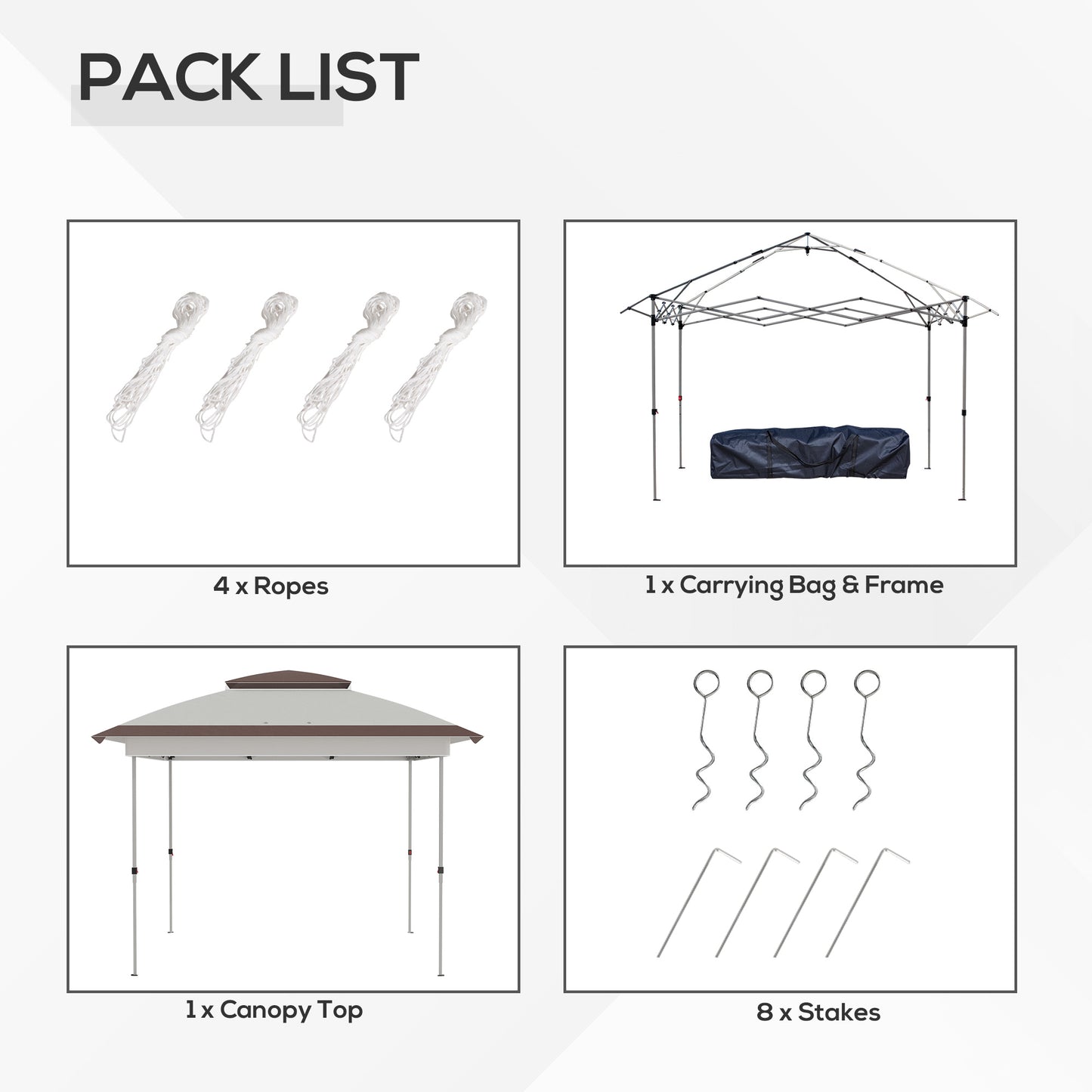 Gazebo 12' x 12' Pop Up pliante instantanée avec parois latérales en maille, hauteur réglable sur 3 niveaux et sac de rangement, beige