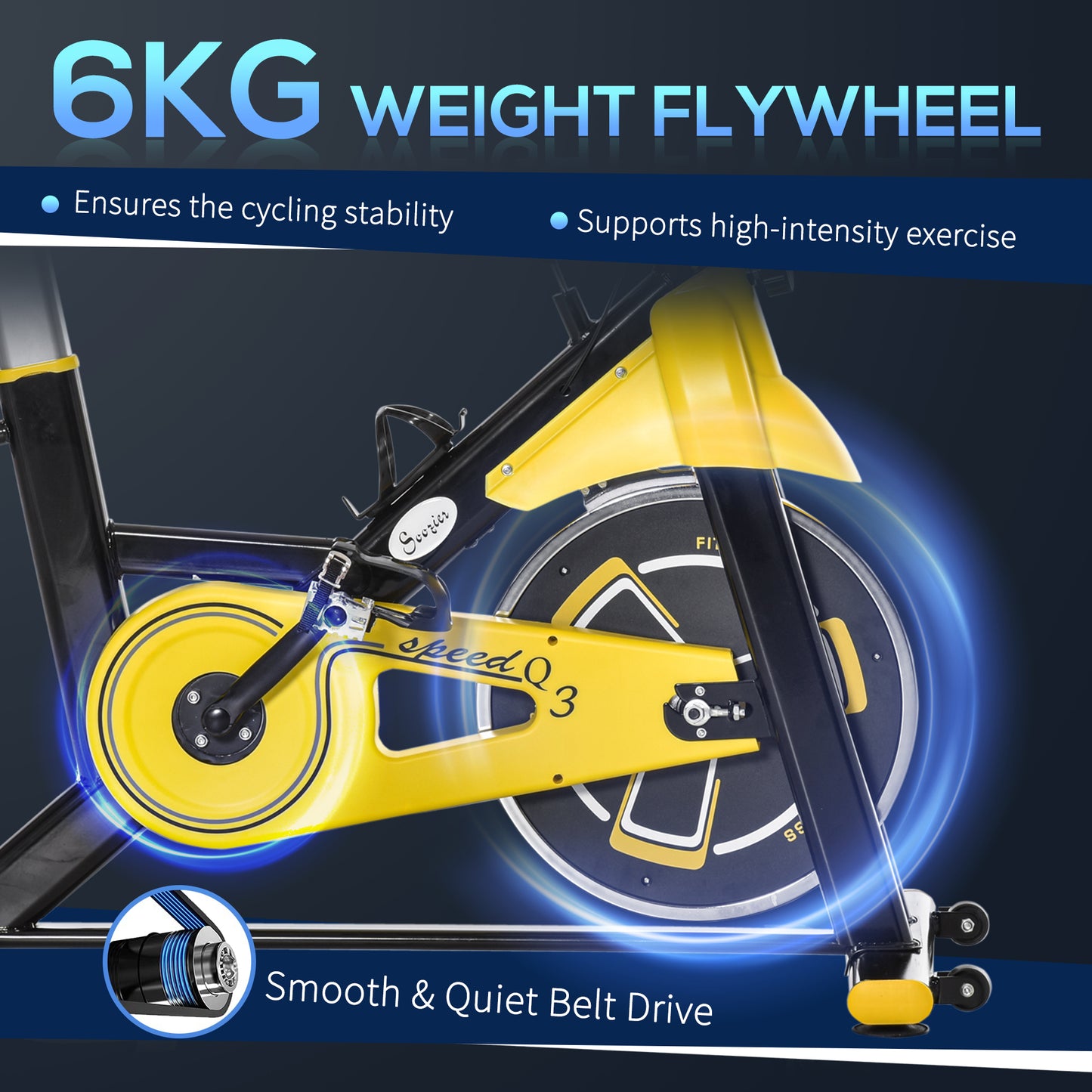 Indoor Stationary Exercise Bike with Belt Drive, Adjustable Resistance, Seat, Handlebars with LCD Display for Home Gym