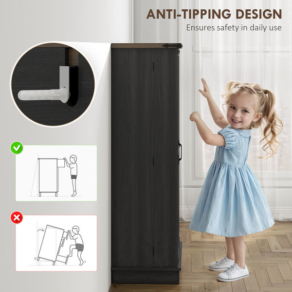 Meuble de rangement pour garde-manger, noir