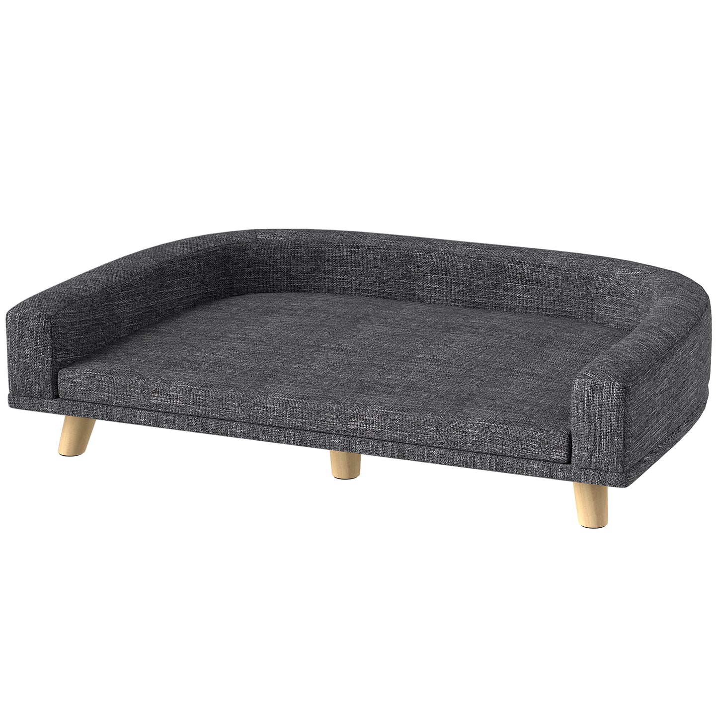Canapé pour grands chiens avec housse lavable et coussinets antidérapants, gris foncé