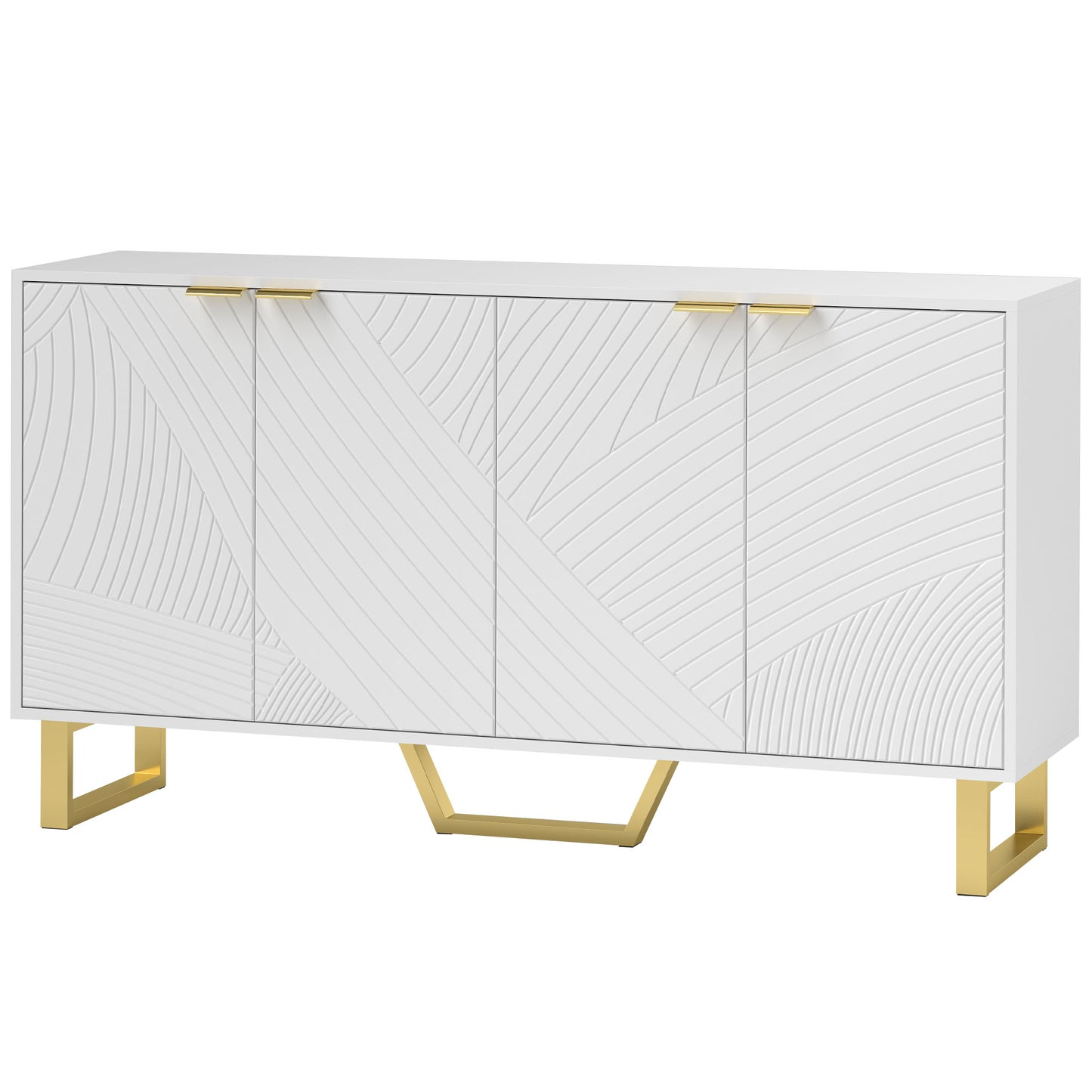 HOMCOM sideboard with adjustable shelves, white