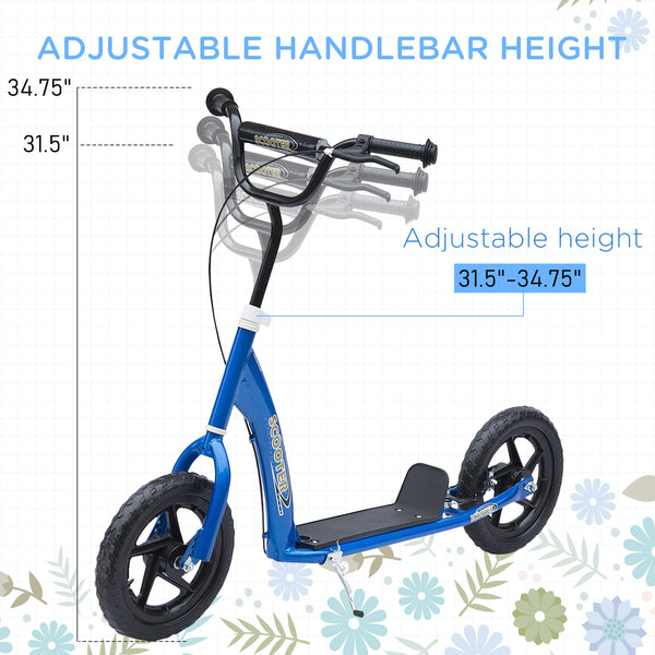 Trottinette avec pneu de 12 pouces, bleu
