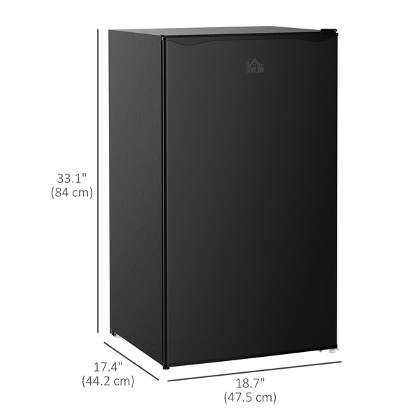 Réfrigérateur compact avec congélateur, étagère réglable, thermostat mécanique et porte réversible, noir