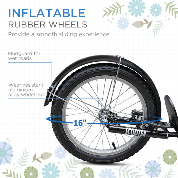 Trottinette avec guidon réglable, 2 freins, panier porte-gobelet, bleu