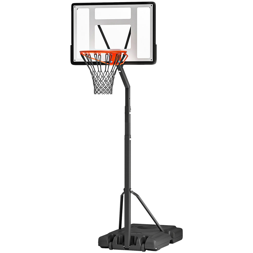Panier de basket portable avec roulettes, hauteur réglable de 2,4 à 3 m, noir