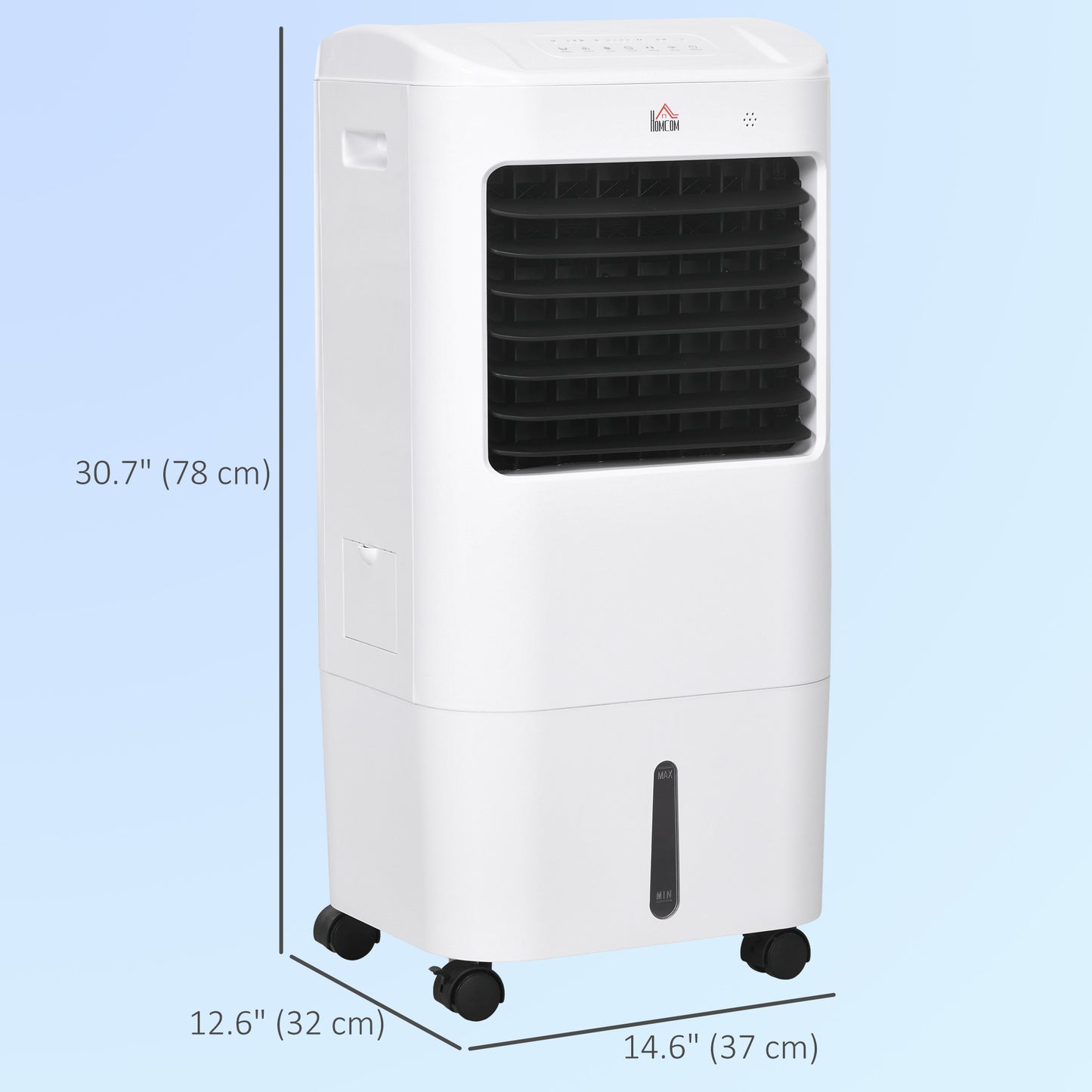 Ventilateur tour avec pack de glace, télécommande, 3 modes, 3 vitesses, minuterie 7,5 h, blanc