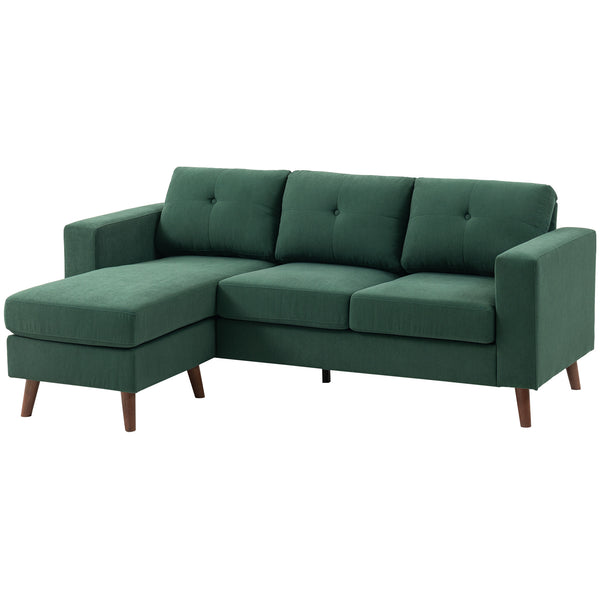 Canapé sectionnel avec méridienne convertible, vert foncé
