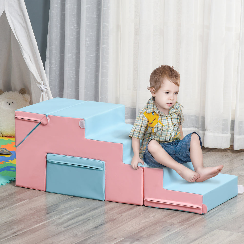 Ensemble de jeu 2 pièces en mousse pour enfants, bleu/rose