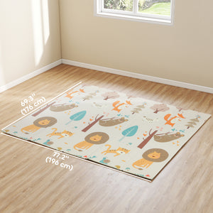 Tapis de jeu réversible et imperméable, pliable, motif animalier