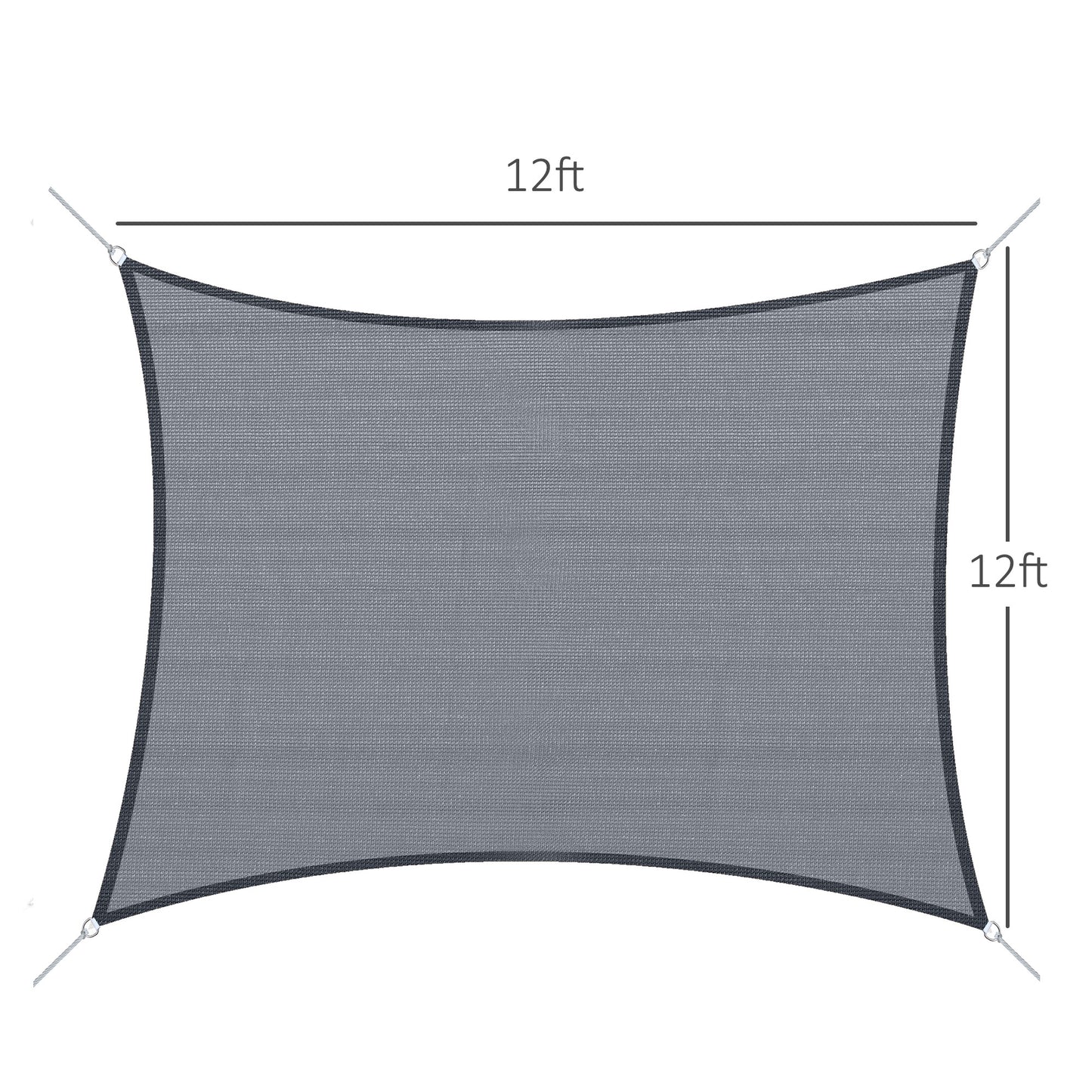 Voile d’ombrage rectangulaire extérieur – Protection solaire anti-UV, gris