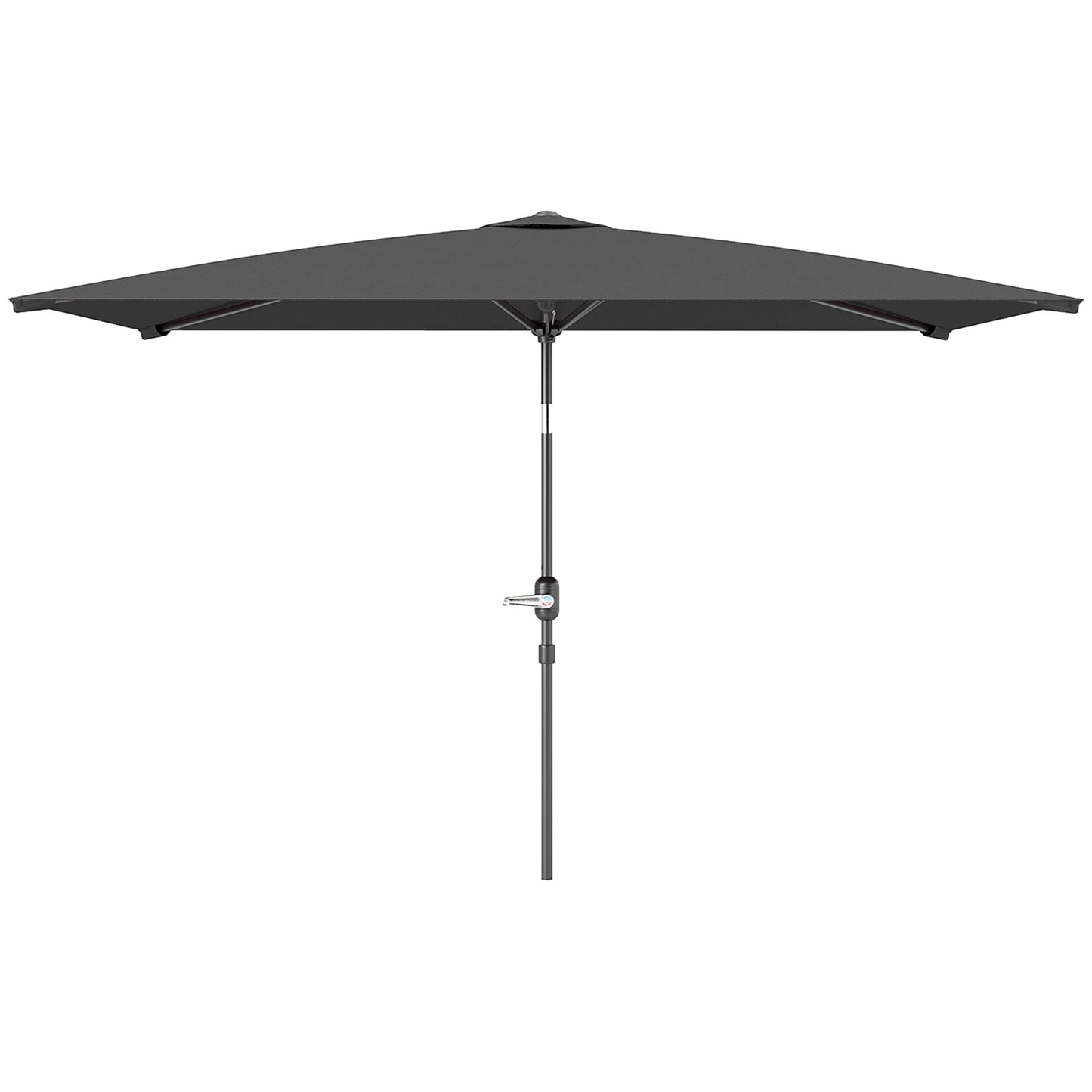 Parasol de jardin rectangulaire inclinable en aluminium 2 x 3 m, parasol de jardin, parasol d'extérieur avec manivelle, gris foncé