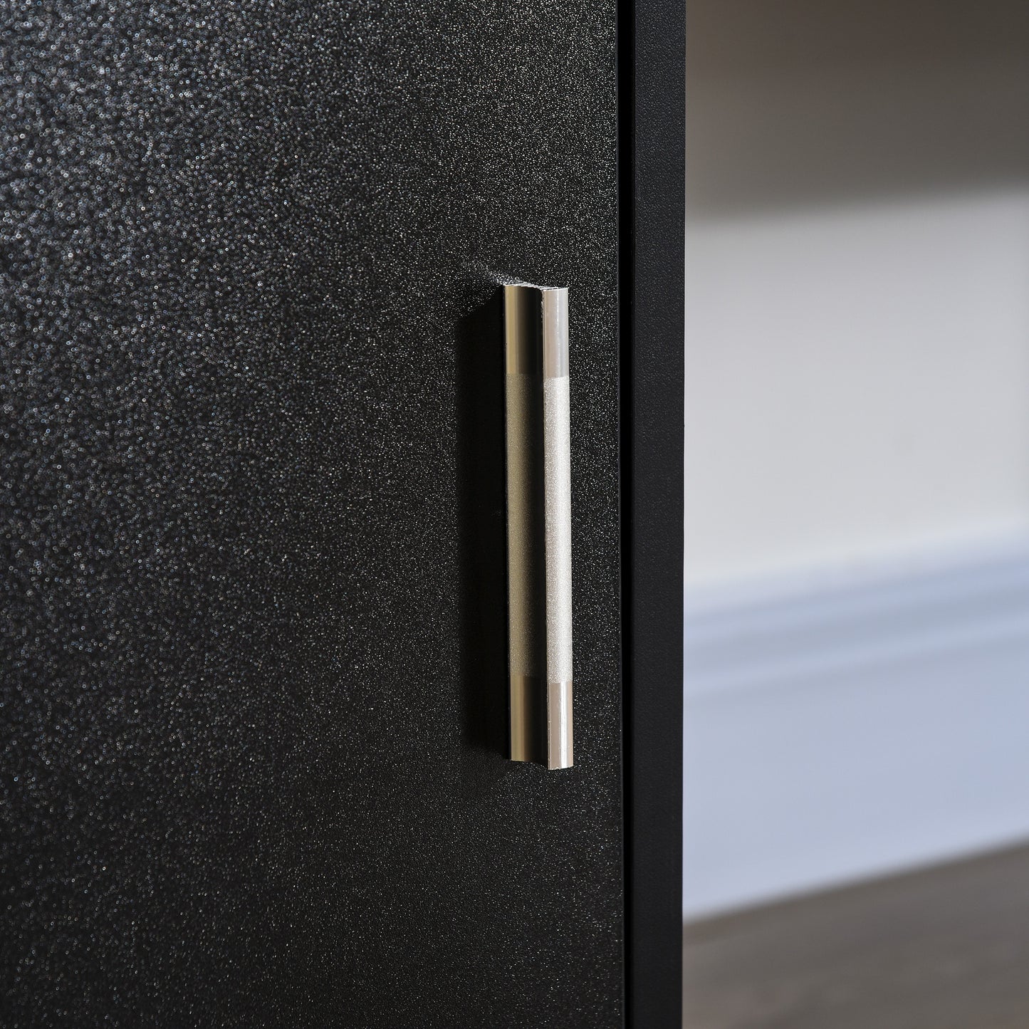Bureau d'ordinateur avec tiroirs, plateau pour clavier, étagères ouvertes et tiroir verrouillable, noir