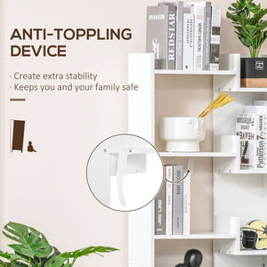 Bibliothèque haute à 6 niveaux moderne, blanche