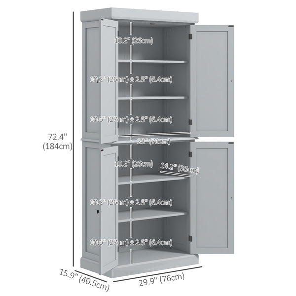 Kitchen cabinet with 4 doors, gray
