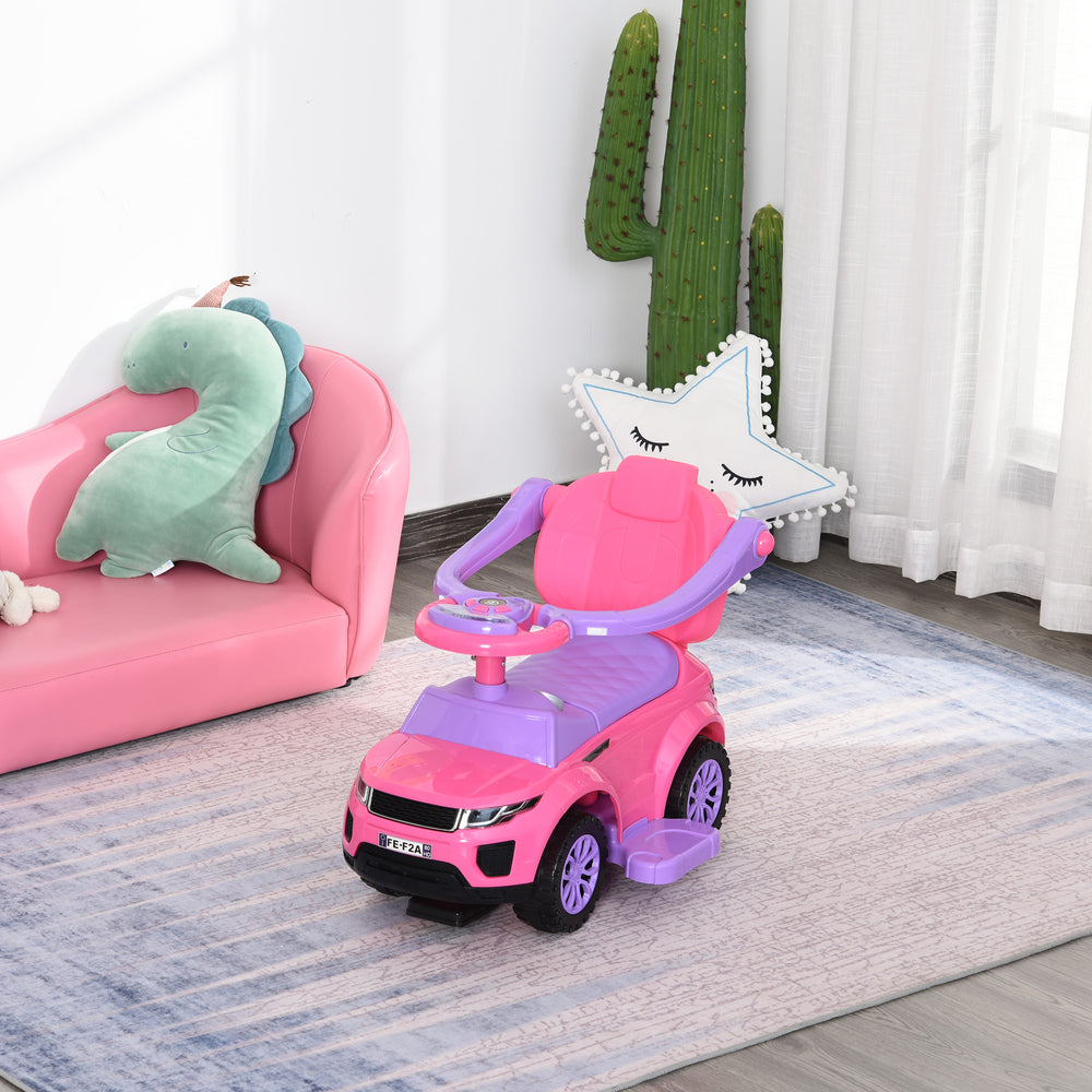 Voiture à pousser 2 en 1 pour enfant, rose