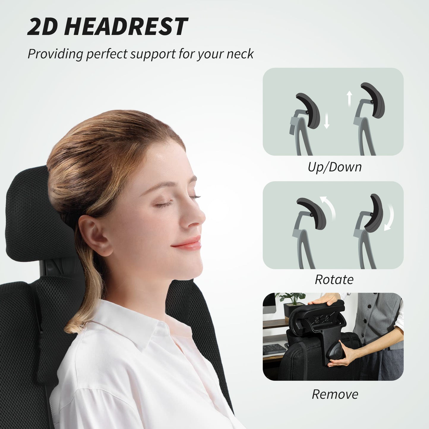 Ergonomic High Back Office Chair with Footrest and Lumbar Support, Black