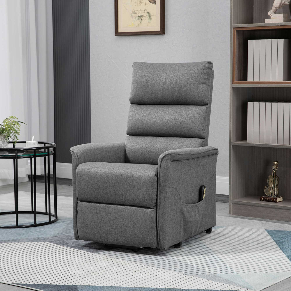 Fauteuil releveur pour personnes âgées inclinable électrique avec télécommande, gris foncé