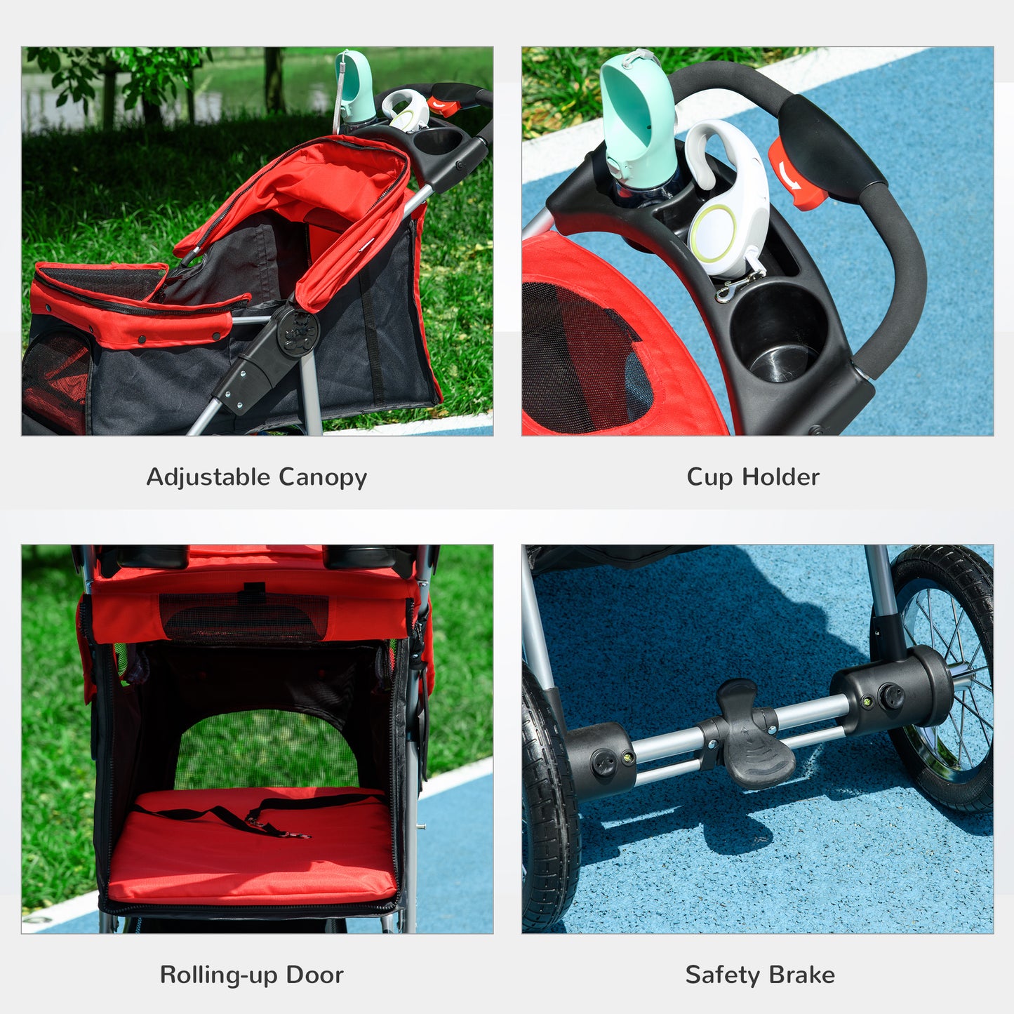 Luxury Pet Stroller, Red