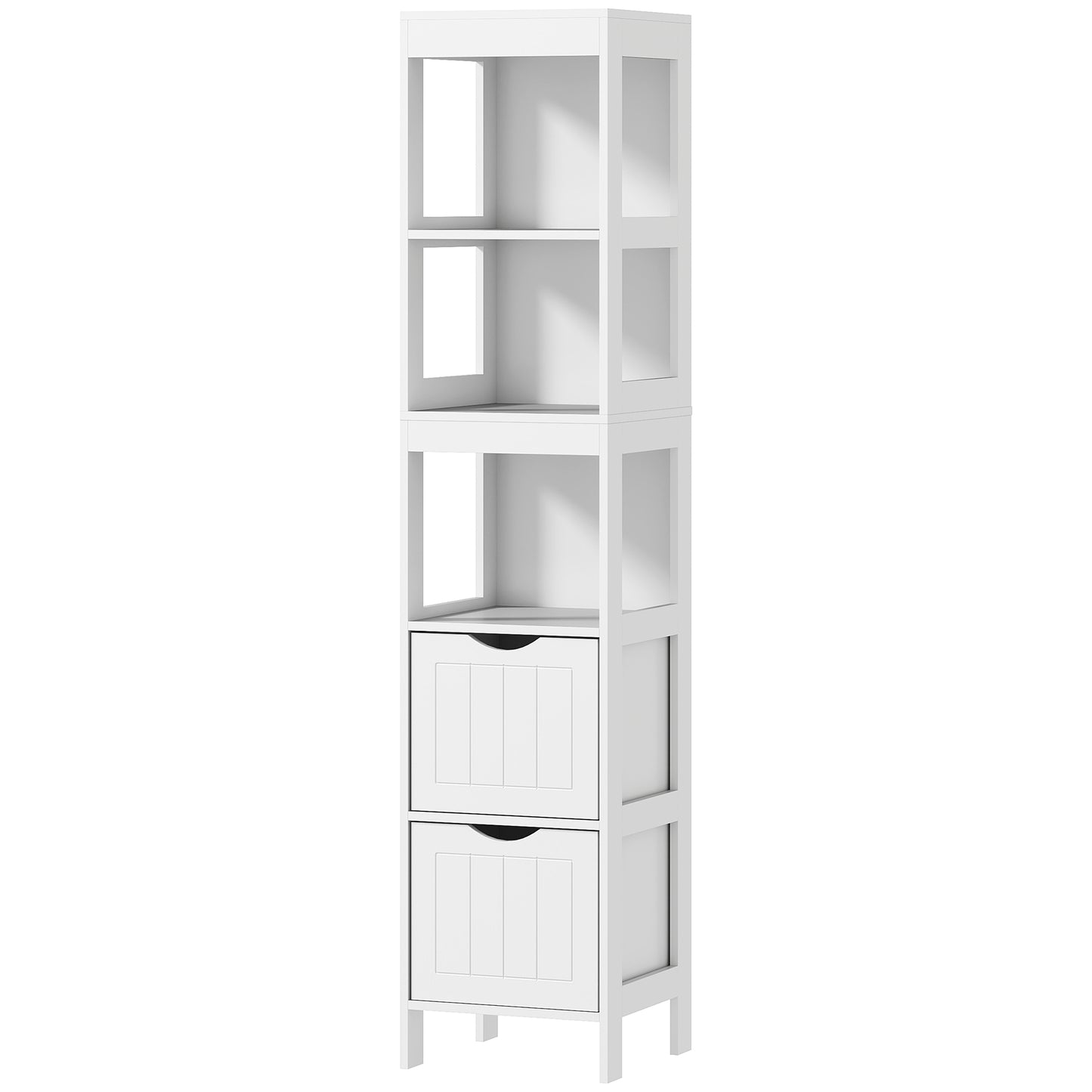Meuble de rangement étroit pour salle de bain, blanc