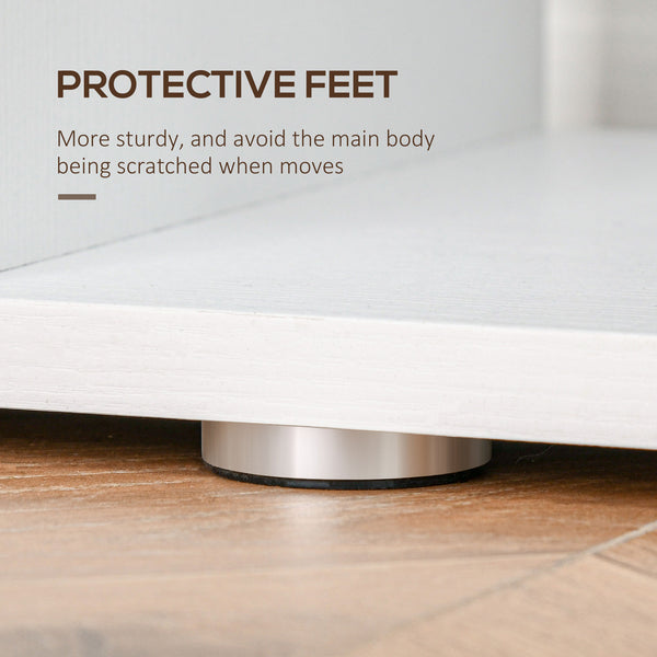 Bibliothèque géométrique en bois à 6 niveaux 76 pouces, blanc