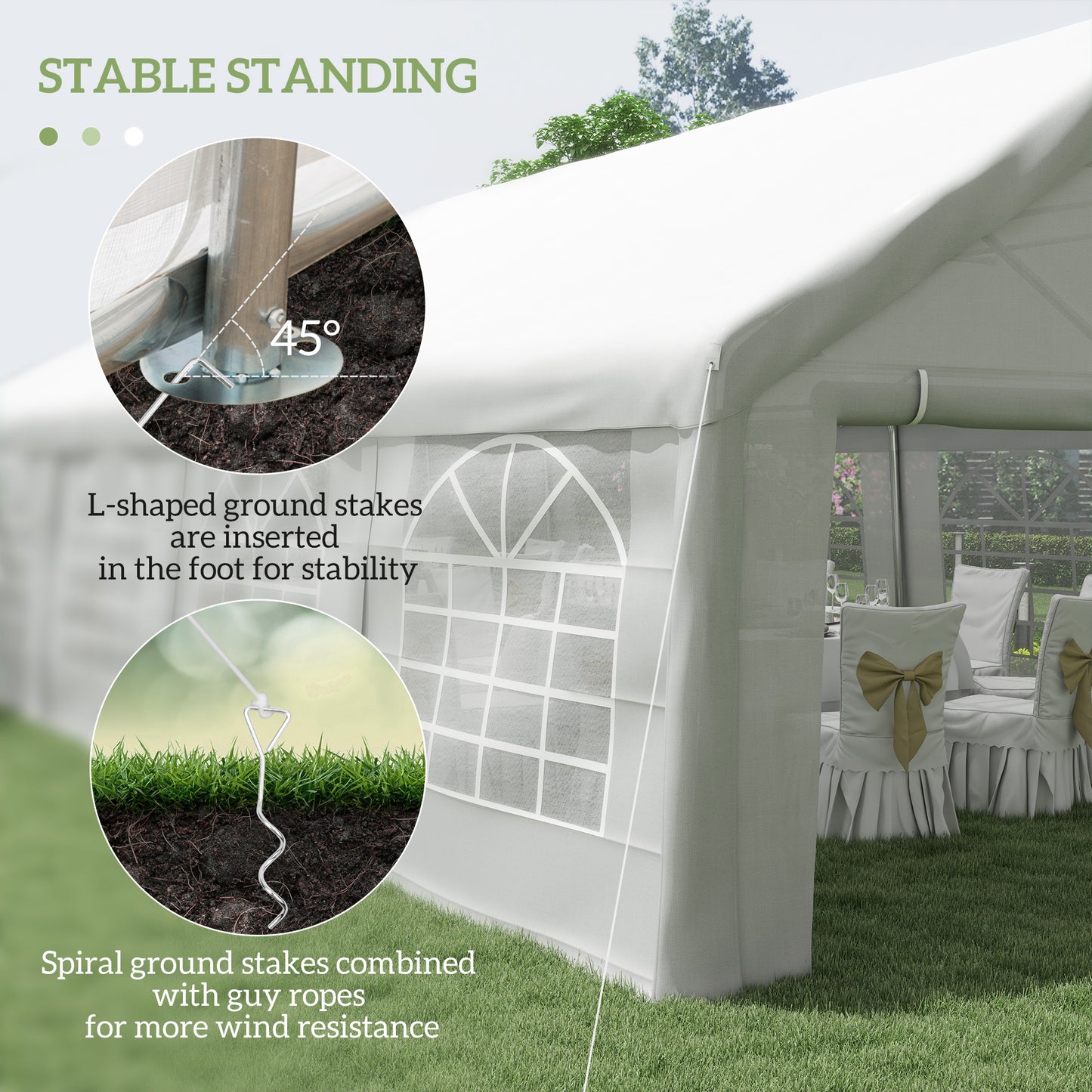 32'x16' Steel Reception Tent, White