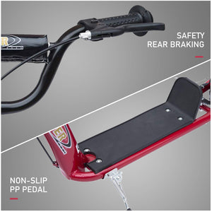 Trottinette avec pneus de 12 pouces, rouge