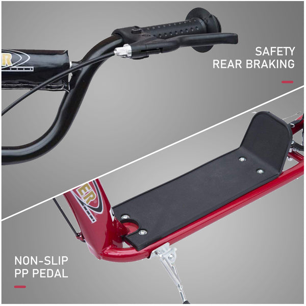 Trottinette avec pneus de 12 pouces, rouge