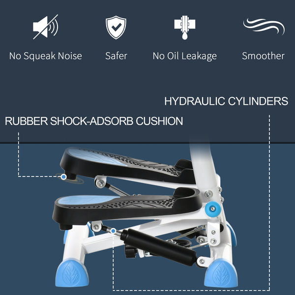 Twist Stepper with Adjustable Resistance and LCD Display - White and Blue
