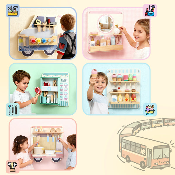 Tableau mural sensoriel à 5 activités