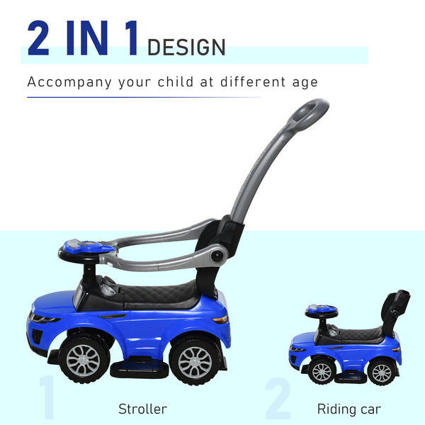 Voiture à pousser pour bambin 2 en 1, bleu