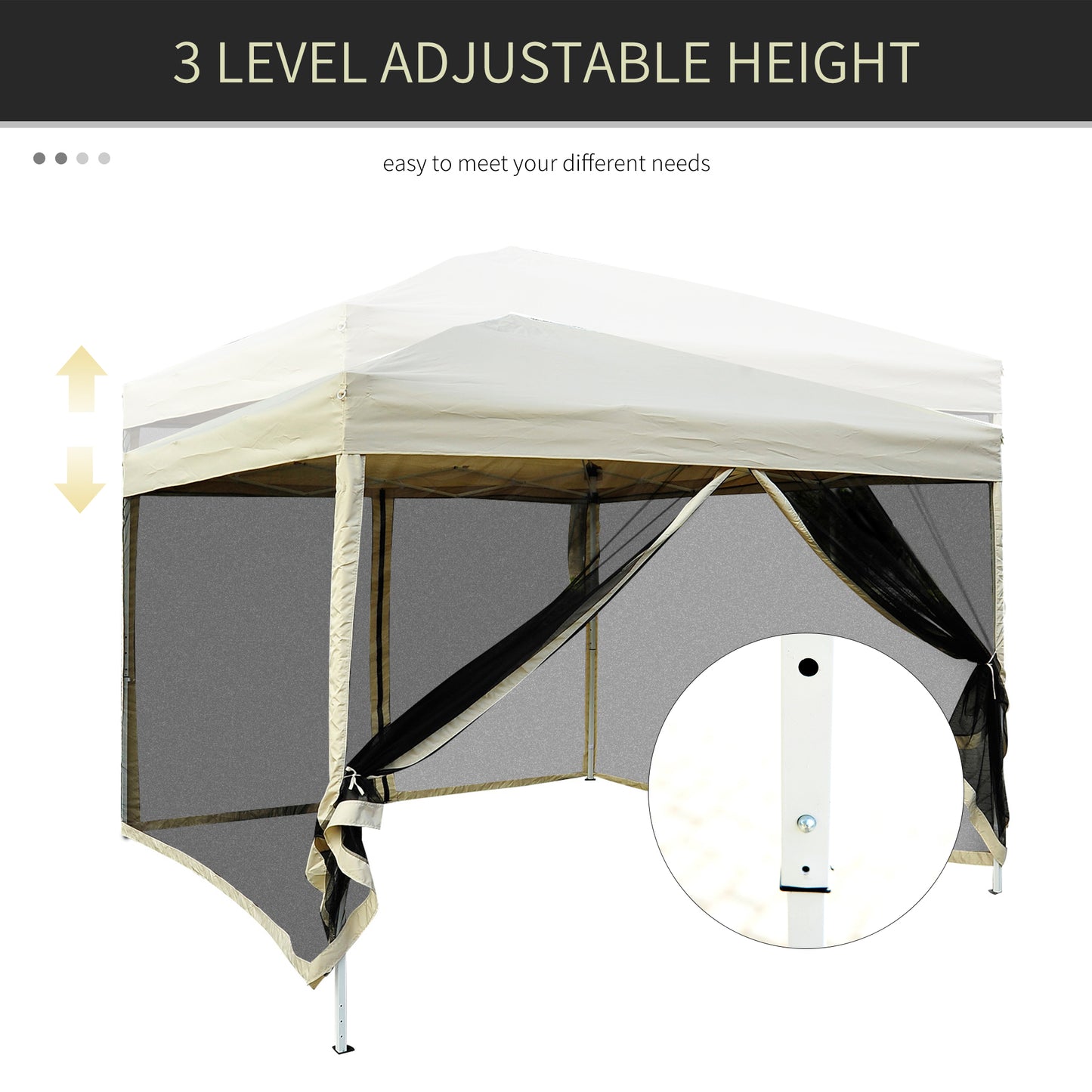 10' x 10' Pop-up Tent with Breathable Mesh Sidewalls and Carry Bag