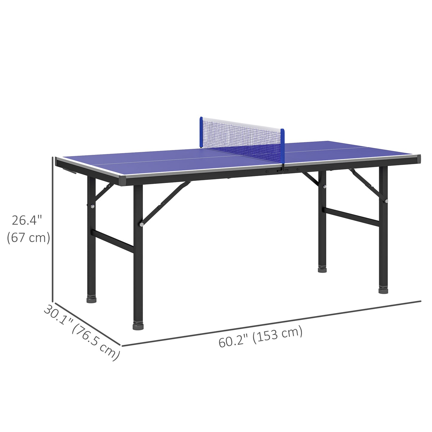 Table tennis table with professional folding top with adjustable legs and net for outdoor and indoor use,