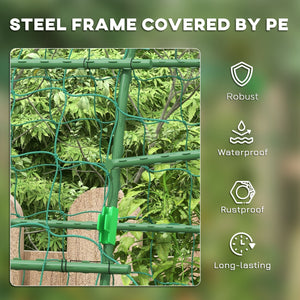 Arched Garden Trellis with Climbing Net for Climbing Plants 57" x 66" x 81"