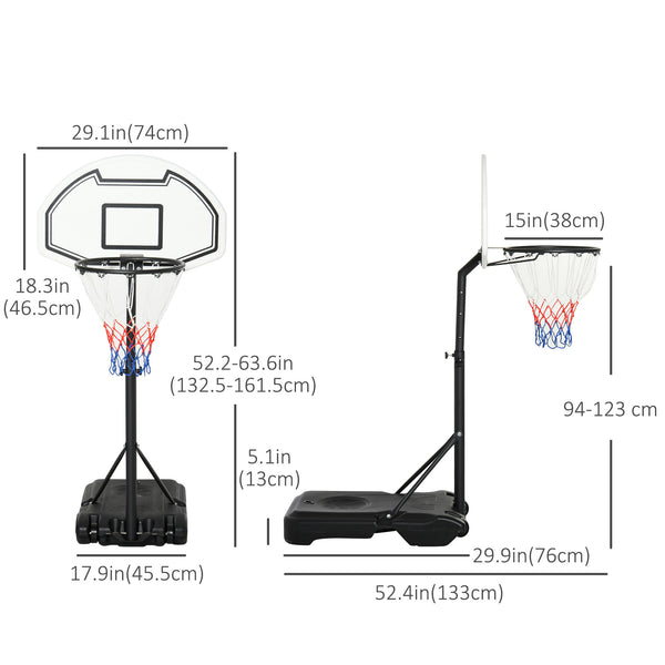 Panier de basket-ball réglable pour piscine avec roulettes