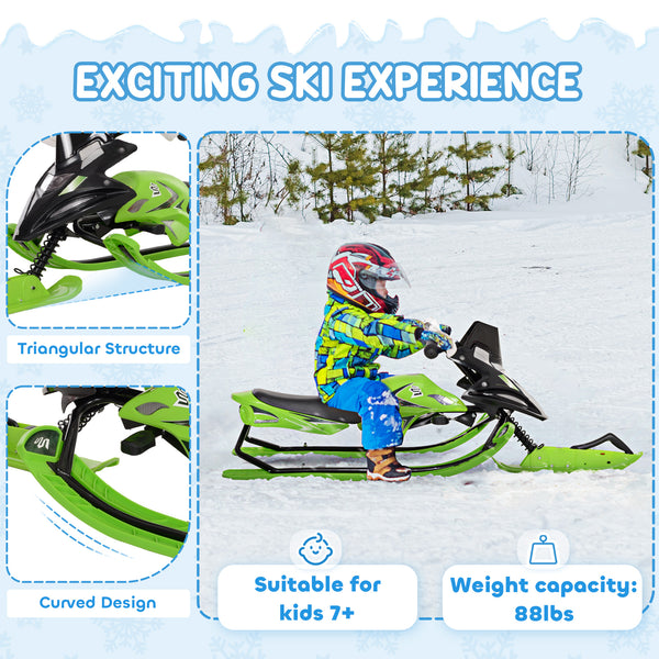 Luge avec siège rembourré en caoutchouc, vert