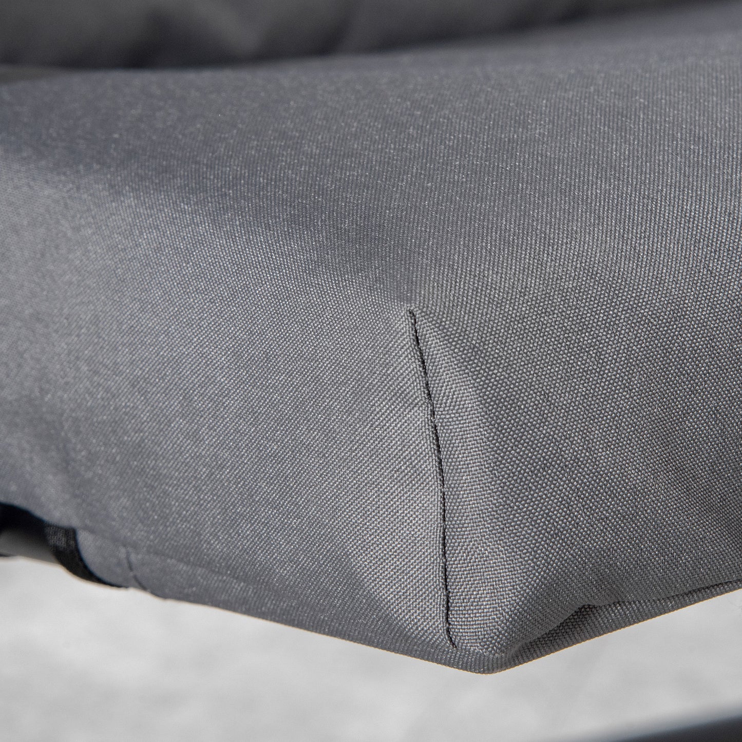 Chaise pliable inclinable en tissu avec accoudoirs, structure en métal, gris