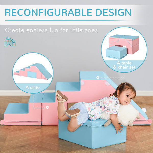 Ensemble de jeu 2 pièces en mousse pour enfants, bleu/rose