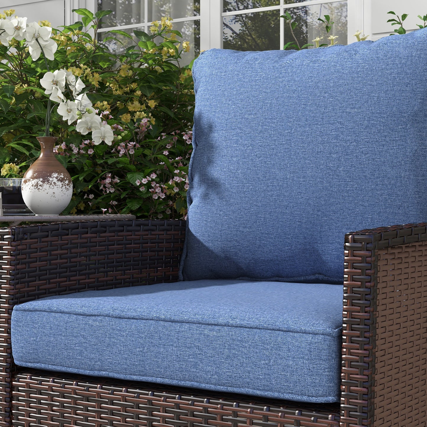 Coussins de remplacement, lot de 4, coussins de chaise de patio, bleu