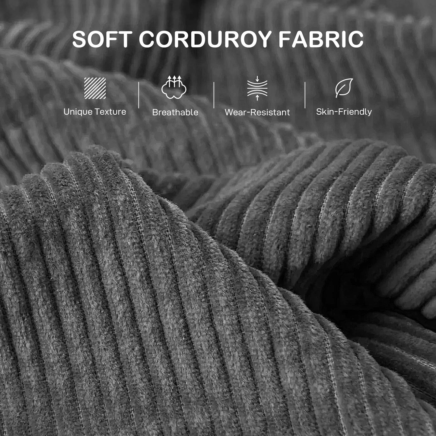 Canapé 3 places avec ressorts ensachés et 2 coussins décoratifs, gris foncé