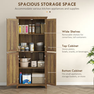 Meuble de rangement avec portes et étagères, marron