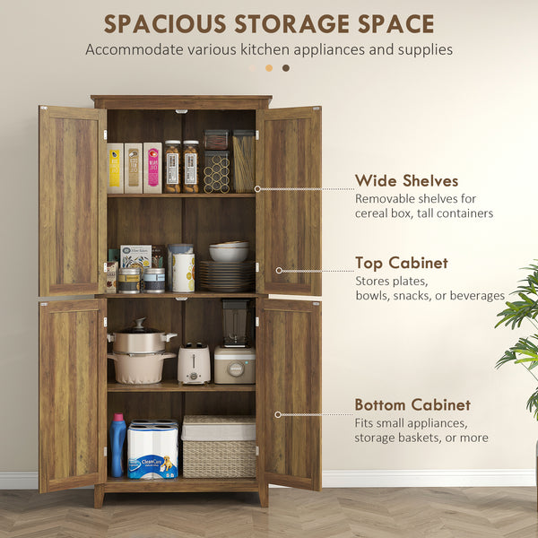 Meuble de rangement avec portes et étagères, marron