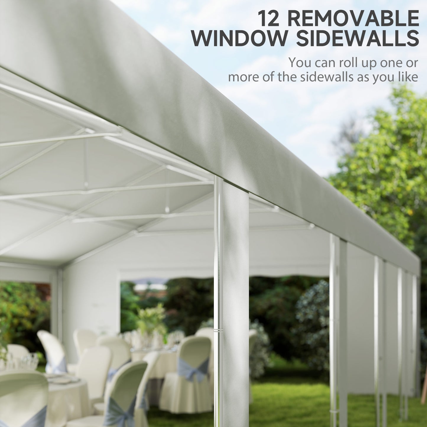 Outsunny 20' x 40' Party Tent, Outdoor Canopy Tent with 12 Removable Sidewalls for Parties, Weddings, Events