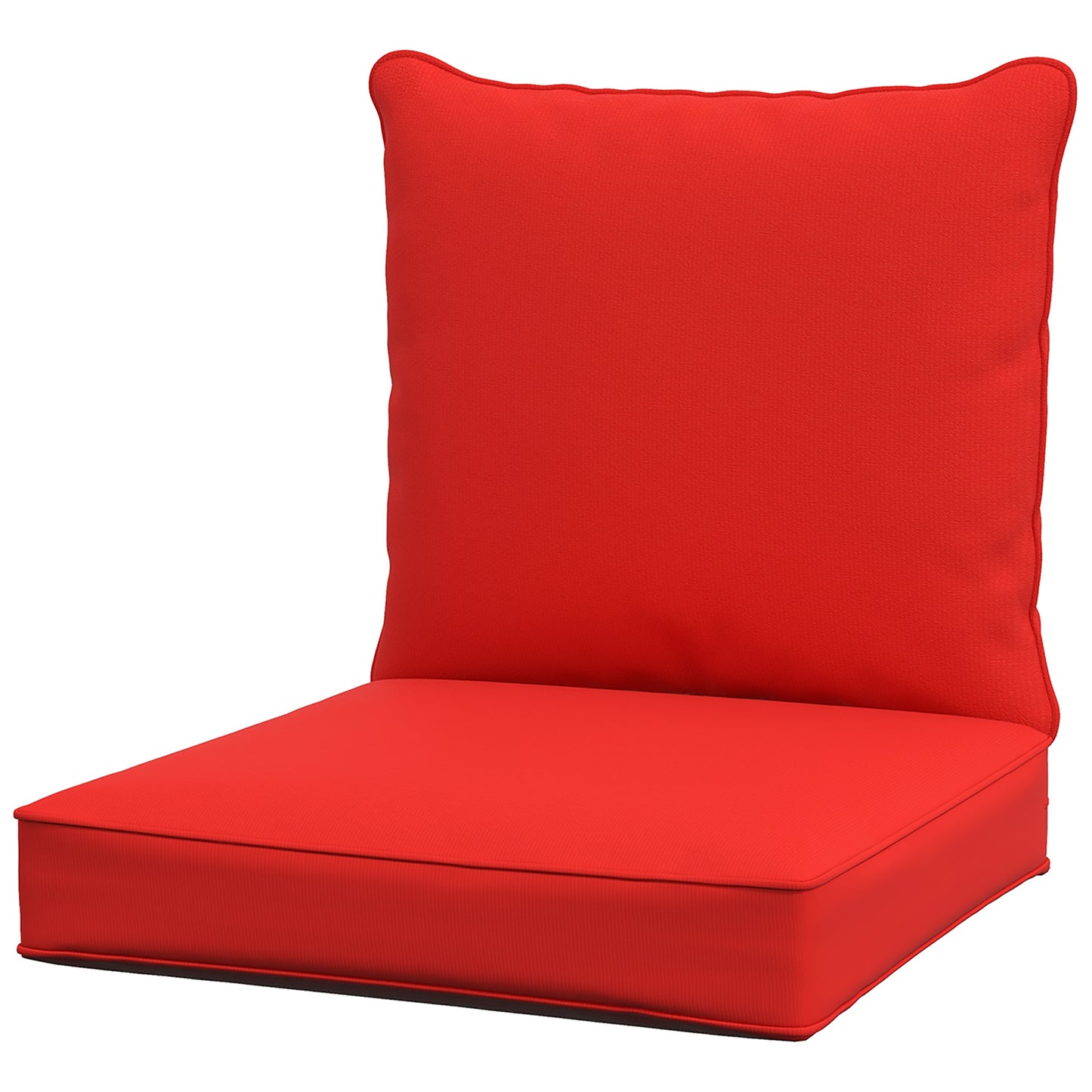 Coussins épais et profonds pour siège d'extérieur avec coussin de dossier, rouge