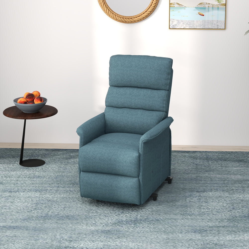 Fauteuil releveur pour personnes âgées électrique avec télécommande, bleu